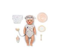 BABY born Lukas in romper with dog motif, 36 cm tall doll with 7 functions for children from 1 year, works without battery