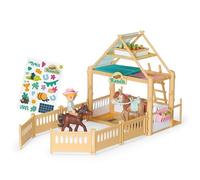 BABY Born Mini Horse Stable Play Set with Mini Doll Jo, Horse Stable, 2 Horses, Accessories and Stickers, 906255 Zapf Creation