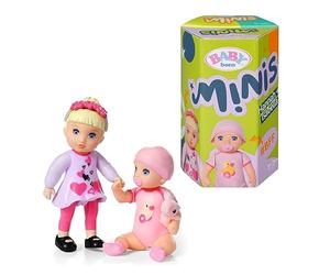 BABY born Minis Online Double Pack 1 Isabella and Hannah 906026 - 6.5cm Doll with Colour Change Effects and 7cm Doll with Removeable Headband - Suitable for Kids From 3+ Years