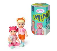 BABY born Minis Online Double Pack 6 Vicky and Mila 906071 - 6.5cm Doll with Colour Change Effects and 7cm Doll with Removeable Headband - Suitable for Kids From 3+ Years, Pink