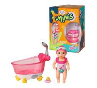 BABY born Minis Playset Bathtub with Amy 906101 - 6.5cm Doll with Exclusive Accessories and Moveable Body for Realistic Play - Kids Age 3+