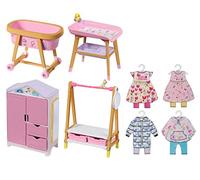 BABY born Minis Playset Furniture 906163 - Exclusive Scandi-Inspired Furniture Set for BABY born Minis Dolls and Playsets - Suitable for Kids From 3+ Years