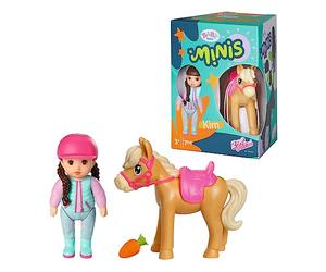 BABY born Minis Playset Horse Club Set with Kim 906149 - 7cm Doll with Exclusive Accessories and Moveable Body for Realistic Play - Suitable for Kids From 3+ Years