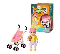 BABY born Minis Playset Stroller with Eli 906156 - 6.5cm Doll with Exclusive Accessories and Moveable Body for Realistic Play - Suitable for Kids From 3+ Years