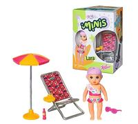BABY born Minis Playset Summertime with Lara 906132 - 7cm Doll with Exclusive Accessories and Moveable Body for Realistic Play - Suitable for Kids From 3+ Years