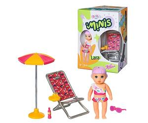 BABY born Minis Playset Summertime with Lara 906132 - 7cm Doll with Exclusive Accessories and Moveable Body for Realistic Play - Suitable for Kids From 3+ Years