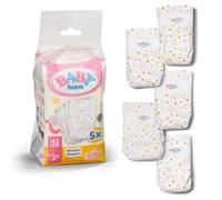 BABY born Nappies 5-Pack, Cute Nappy That Fits Dolls Up to 43cm, 838358 Zapf Creation