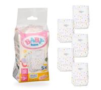 BABY born Nappies 5-Pack, Cute Nappy That Fits Dolls Up to 43cm, 838358 Zapf Creation