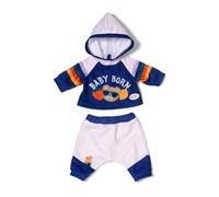 BABY born Navy Jogging Suit, Hoodie and Blue Patterned Trousers for 43cm Dolls, 838204 Zapf Creation