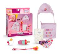 BABY born Newborn Set - Includes hat, bottle, nappy, rattle, bib, dummy & dummy chain - Fits any 43cm dolls - Premium doll accessory