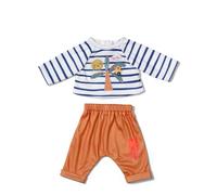 BABY born Palm Tree-Printed Outfit, Blue-Striped Shirt and Orange Trousers for 43cm Dolls, 871614 Zapf Creation