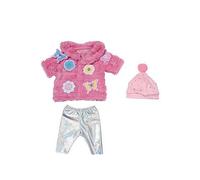 BABY born Pink Coat Set 833834 - Pink Fluffy Coat with Matching Leggings and Hat for 43cm Dolls - Doll Not Included - Suitable for Kids From 3+ Years43cm