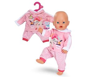 BABY born Pink Tracksuit for 43 cm Dolls with Hoodie | Hoodie with dog print, patterned trousers, fits 43 cm dolls