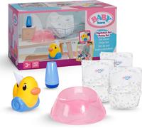 BABY born Potty Set for 36 & 43 cm Dolls | Nappies, cream tub and Berta the duck as a tissue dispenser