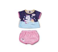 BABY Born pyjama with unicorn print I Premium dolls clothes set I Doll bedtime wear for all 43 cm dolls I BABY Born accessories I Unicorn sleepwear I T-shirt shorts set I Doll sleep set