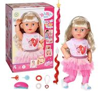 BABY born Sister Play & Style 835401-43cm Doll with Posable Head and Body - Features 7 Lifelike Functions and 10 Accessories - Suitable for Kids From 4+ Years