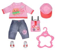 BABY born Snack Shop Outfit, winkelbediende outfit met pet, schoenen en rugzak v