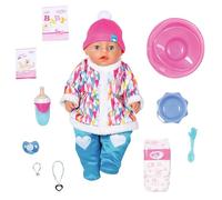 BABY Born Soft Touch Wintertime Girl, 43 cm Baby Doll with 9 Functions and Accessories with Snowsuit, for Children from 3 Years, Works without Battery, 831281 Zapf Creation