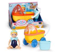 BABY born Splish Splash Pram with Emma, Interactive Toddler Bath Toy with Wind Up Swimming Emma and Pram with Sunshade and Real Working Wheels, Bath Time Toy, 838099 Zapf Creation