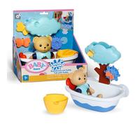 BABY born Splish Splash Tub with Teddy, Interactive Bath Time Toy with Swimming Teddy, features a Turning Wheel and Tree Shower, Wind Up Toddler Bath Toy, Sensory Development, 838105 Zapf Creation