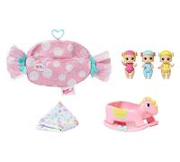 Baby Born Surprise Mini Babies Series 5 2.25'' - Unwrap Surprise Twins or Triplets Collectible Baby Dolls with Soft Swaddle, Blanket, Rocking Horse, Age 3+ (918803)