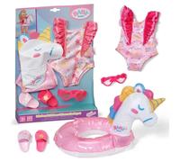 BABY born Unicorn Swim Set - Doll outfit incl. swimsuit, swim ring & sunglasses - Fits 43cm dolls - Premium doll accessory