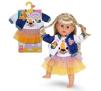 BABY born Tutu Outfit for 43 cm Dolls with Tulle Skirt & Jacket | Tulle skirt, varsity jacket, T-shirt, fits 43 cm dolls