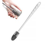 Baby Bottle Brush,Long Handle Soft Silicone Teat Brush for Cleaning Bottles Cups All Containers(White)