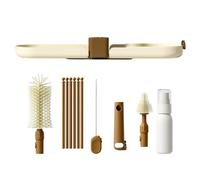 Baby Bottle Brush Set, Food Grade Reusable Scrubber, Drying Rack, Complete Bottles Cleaning Kit for Hospital, Airplane, Cruise, Road Trip, Outdoor Travel, Nursery, Daycare, 6.93x4.8x1.34 Inches