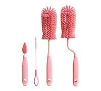 Baby Bottle Brush Set with Flexible Silicone Heads & Nipple for Newborn Feeding Accessories Bottle Accessories Cleaning