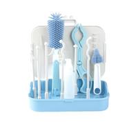 Baby Bottle Brush Straw Brush Nipple Cleaner Empty Bottle Drying Rack Cleaning Tool for Home and Travel Newborn Washing