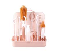 Baby Bottle Brush Straw Brush Nipple Cleaner Empty Bottle Drying Rack Cleaning Tool for Home and Travel Newborn Washing