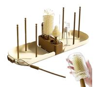 Baby Bottle Cleaner Brush Set - Baby Bottle Brush with Stand | Baby Bottle Disc Brush | Travel Bottle Brush Set - Travel Bottle Cleaner Kit | For Plane Cruise Hotel Road Trip Outdoor Cam