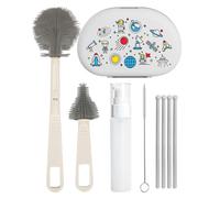 Baby Bottle Cleaner Brush Set - Brush With Drying Rack, Bottle Washing Kit For Feeding Bottles Cups Pump Parts | Cleaning Brushes/Nipple & Straw Cleaner/Soap Dispenser/Drying Rack Feeding Accessories