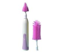 Baby Bottle Cleaning Brush - Electric Silicone, Nursing Tool | Rechargeable 1200mAh Waterproof Brush Set with Nipple Cleaner, 360° Rotating Design for Thorough Washing, Portable Long Handle Bottle