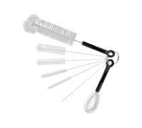 Baby Bottle Cleaning Brush Set, 70g 7 Pieces Baby Bottle Scrubber, PBT Bendable Scrubber for Water Cup, Lid, Tube, Straw, Kids Feeding, Dishwashing, Juicing, Wine Decanter, 30.5x4cm