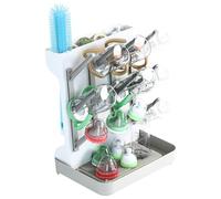 Baby Bottle Drain Rack, Vertical Bottle Dryer Rack Holder, Baby Bottle Storage with Tray, Space Saving Standing Dr-ing Rack for Baby Bottles and Pump Part Cleaning