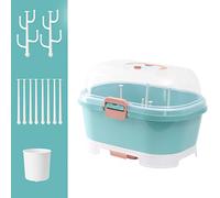 Baby Bottle Drying Container with Drainer, Portable Nursing Cutlery Box with Lid, Baby and Toddler Bottle Holder(TO)
