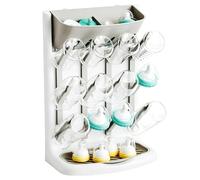 Baby Bottle Drying Rack, Removable Vertical Bottle Drying Rack, Space Saving Dryer Rack for Feeding Nipples, Teats, Soothers, Sealing Discs Storage, Newborn Essentials (Second-generation grey)