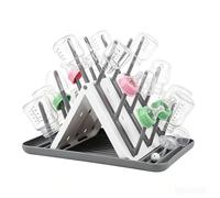 Baby Bottle Drying Rack, Space-Saving Countertop Bottle Rack for 18 Bottles, Detachable Baby Bottle Rack with Brush Holder, Portable Travel Baby Bottle Drying Racks for Baby Accessories & Pump Parts