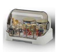 Baby Bottle Drying Rack Storage, Nursing Bottle Storage Box Organizer with Cover, Portable Kitchen Cabinet Organizer, Durable countertop Dryer (Grey)