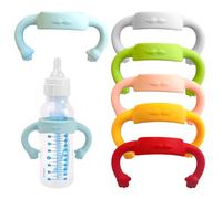 Baby Bottle Handles 6Pcs Soft Silicone Bottle Handles Safe Baby Bottle Holder Easy Carry Bottle Holder for Baby Self Feeding Bottle Holder Suitable for Baby Bottles Larger Than 2", Bottle Handles
