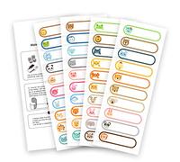 Baby Bottle Labels for Daycare, Colorful Waterproof Animal Write On Name Stickers, Assorted Sizes & Colors, Pack of 80 (Small Set)
