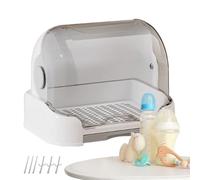 Baby Bottle Organizer | Nursing Bottle Storage Box Drying Rack with Cover - Dustproof Case Portable Container for Cabinet Dish Pacifier Teether Travel Feeding Cutlery Cup