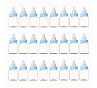 Baby Bottle Shower Favor, 3.5-Inches Mini Plastic Candy Bottle,Baby Shower Supplies Boy Girl Newborn Baby Baptism Birthday Party Decor,Blue(Pack of 24)