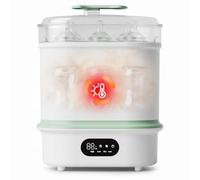 Baby Bottle Steam Steriliser and Dryer - 4-in-1 Electric Steriliser & Dryer for Baby Bottles, Breast Pump Parts, Pacifiers, 72h Storage Mode, Adjustable Disinfection, 6 Bottle Capacity, Auto Shut-Off