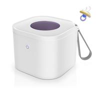 Baby Bottle Steriliser, 70 x Use Per Load, Dummy Steriliser, Portable for Dummy Accessories, 3 Minutes Sterilisation, UV Sterilisation Box, 95 x 95 x 72 mm, USB C, Grey Inner Compartment, UV