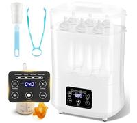 Baby Bottle Sterilizer & Dryer, 4-in-1 Electric Baby Sterilizer and Dryer with Digital LED for Hold 6-8 Bottles, 2 Layers All-in-One Sterilizer with Disinfect, Hot Milk, Steam and Dry