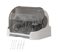 Baby Bottle Storage Box, Dustproof Baby Bottle Drying Rack with Cover & Removable Drip Tray, Countertop Rack Portable Dryings Holder for Teats, Cups, Pump