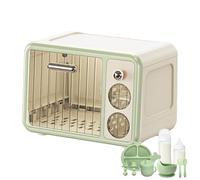 Baby Bottle Storage Box - Foldable Baby Bottles Holder, Compact Storages Solution For Nursery | Drying Organizer With Cover For Dust Protection, Storagee For Botles Spoons